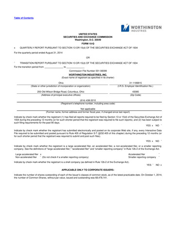 Miniature Worthington Enterprises 10-Q Rapport trimestriel 2015 