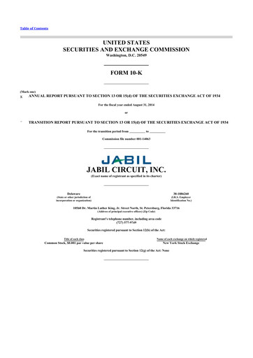 Thumbnail Jabil 10-K Annual Report 2014