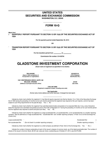 Thumbnail Gladstone Investment 10-Q Quarterly Report FY 