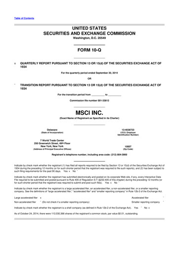 Thumbnail MSCI 10-Q Quarterly Report FY2014 