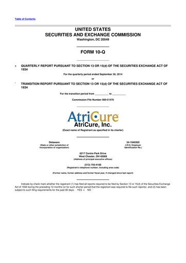 Miniature AtriCure 10-Q Rapport trimestriel 2014 
