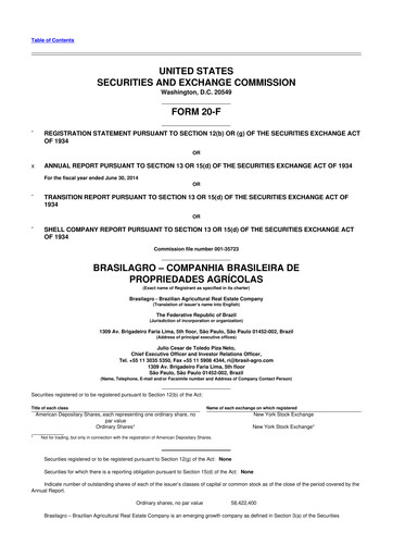 Vorschaubild BrasilAgro 20-F Jahresbericht 