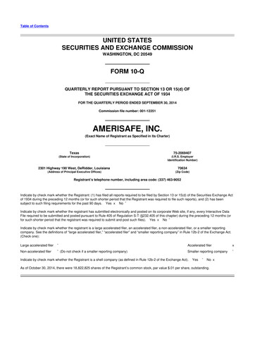Thumbnail AMERISAFE 10-Q Quarterly Report FY2014 