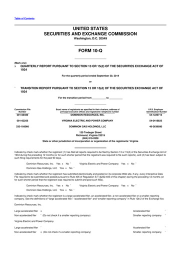 Vorschaubild Dominion Energy 10-Q Quartalsbericht  