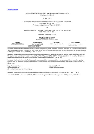 Thumbnail Morgan Stanley 10-Q Quarterly Report FY2014 