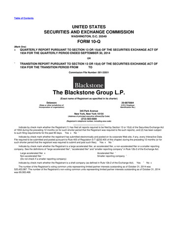 Thumbnail Blackstone Group 10-Q Quarterly Report FY2014 
