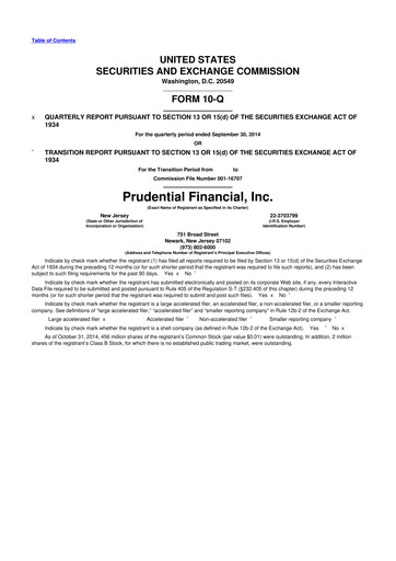 Thumbnail Prudential Financial 10-Q Quarterly Report FY2014 
