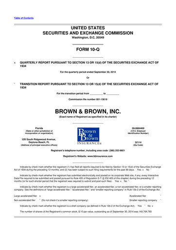 Thumbnail Brown & Brown
 10-Q Quarterly Report FY2014 