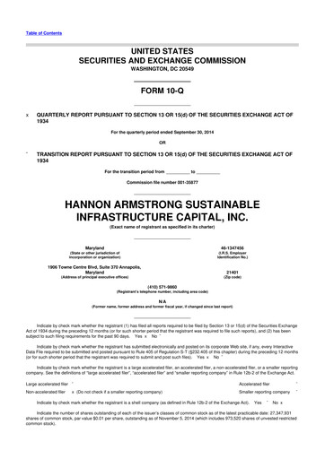 Miniature HASI (HA Sustainable Infrastructure Capita) 10-Q Rapport trimestriel 2014 