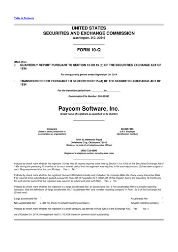 Thumbnail Paycom
 10-Q Quarterly Report FY2014 