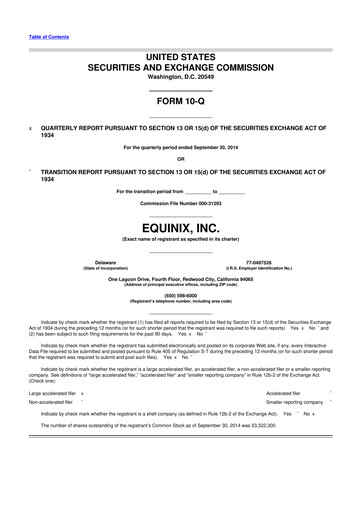 Thumbnail Equinix 10-Q Quarterly Report FY2014 