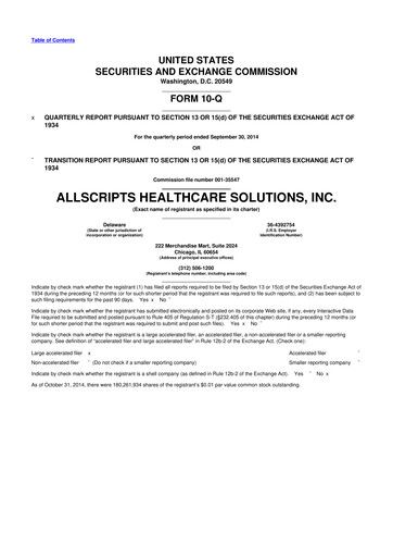 Thumbnail Veradigm 10-Q Quarterly Report FY2014 