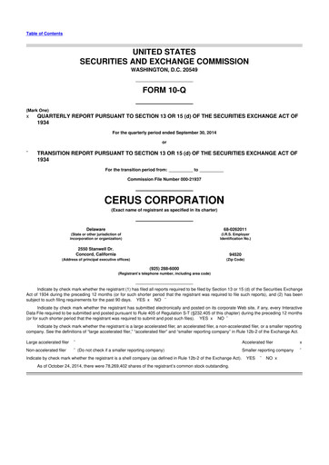 Thumbnail Cerus Corporation 10-Q Quarterly Report FY2014 