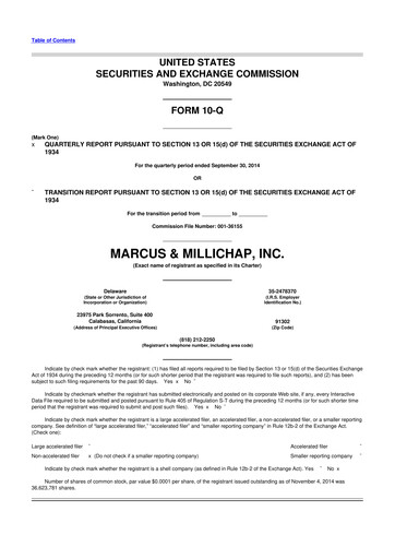 Thumbnail Marcus & Millichap 10-Q Quarterly Report FY2014 