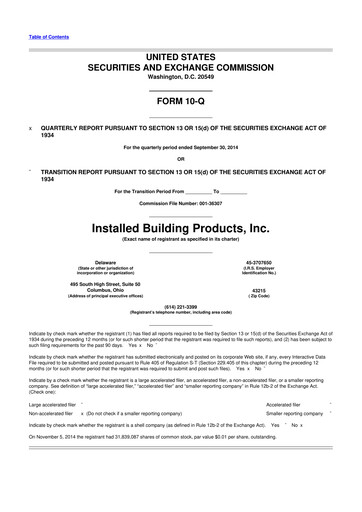 Thumbnail Installed Building Products 10-Q Quarterly Report FY2014 