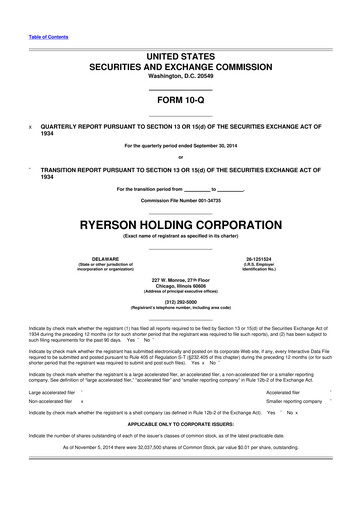 Thumbnail Ryerson 10-Q Quarterly Report FY2014 