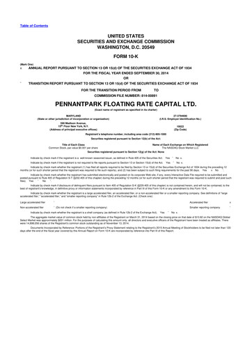 Thumbnail PennantPark Floating Rate Capital Ltd.
 10-K Annual Report 