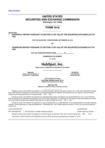 Thumbnail HubSpot 10-Q Quarterly Report FY2014 