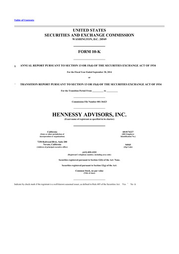 Thumbnail Hennessy Advisors 10-K Annual Report 2014