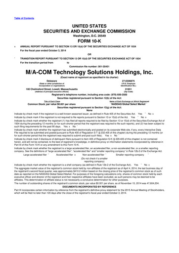 Thumbnail MACOM Technology Solutions 10-K Annual Report 2014