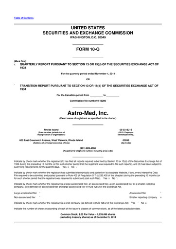 Thumbnail AstroNova, Inc. 10-Q Quarterly Report FY2015 