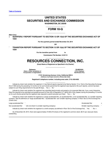 Thumbnail RGP (Resources Connection) 10-Q Quarterly Report FY2015 