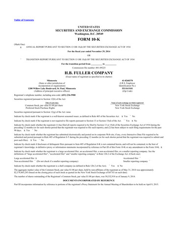 Thumbnail H.B. Fuller
 10-K Annual Report 2014