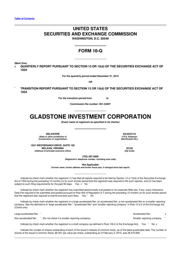 Thumbnail Gladstone Investment 10-Q Quarterly Report FY 