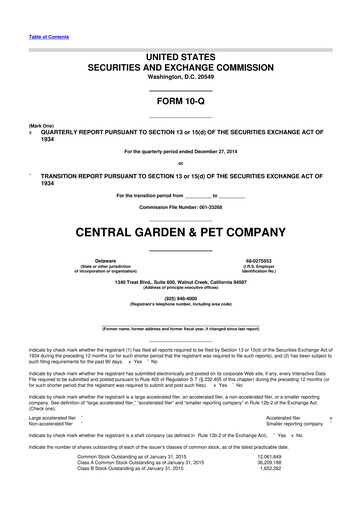 Vorschaubild Central Garden & Pet 10-Q Quartalsbericht 2015 