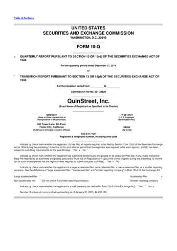 Thumbnail QuinStreet
 10-Q Quarterly Report FY 