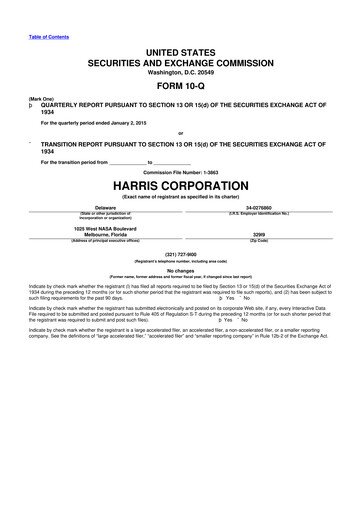 Thumbnail L3Harris Technologies 10-Q Quarterly Report FY2015 