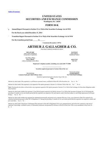 Thumbnail Arthur J. Gallagher & Co.
 10-K Annual Report 2014