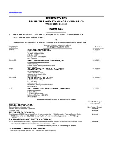 Thumbnail Exelon Corporation 10-K Annual Report 2014