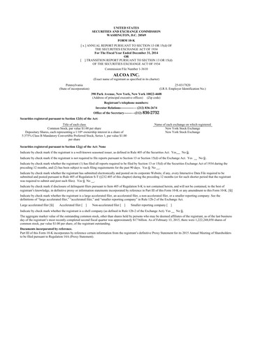 Thumbnail Howmet Aerospace
 10-K Annual Report 2014