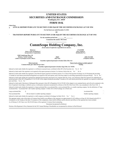 Thumbnail CommScope
 10-K Annual Report 2014