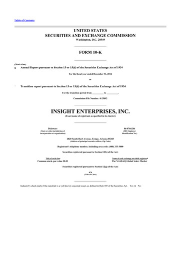 Thumbnail Insight Enterprises
 10-K Annual Report 2014