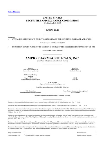 Thumbnail Ampio Pharmaceuticals 10-K Annual Report 2014