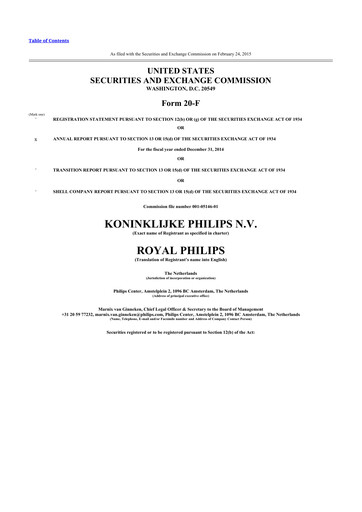 Thumbnail Philips 20-F Annual Report 