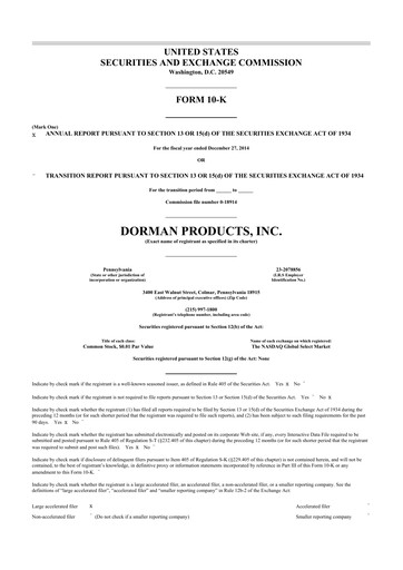 Thumbnail Dorman Products 10-K Annual Report 2014