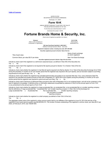 Thumbnail Fortune Brands Innovations 10-K Annual Report 2014