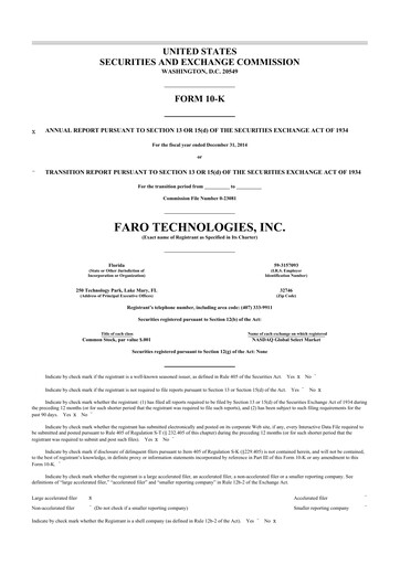 Thumbnail Faro Technologies
 10-K Annual Report 2014