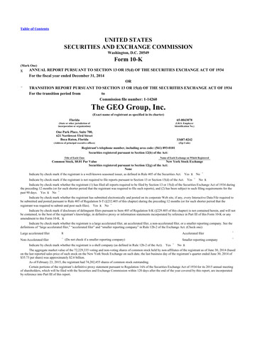 Thumbnail Geo Group 10-K Annual Report 2014