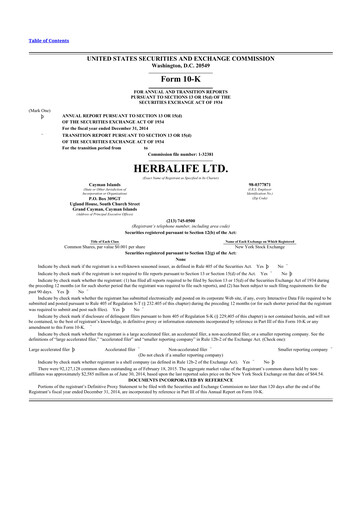 Thumbnail Herbalife 10-K Annual Report 2014