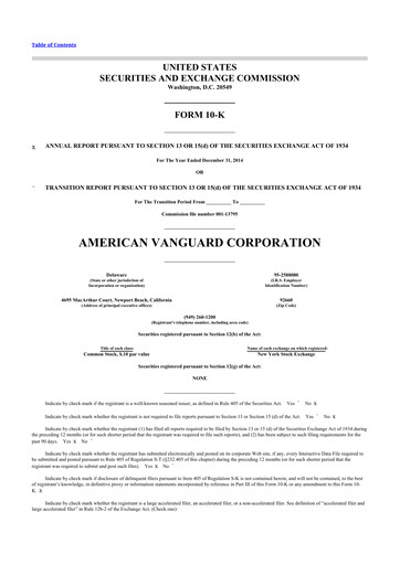 Thumbnail American Vanguard 10-K Annual Report 2014