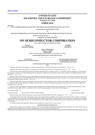 Thumbnail ON Semiconductor 10-K Annual Report 2014