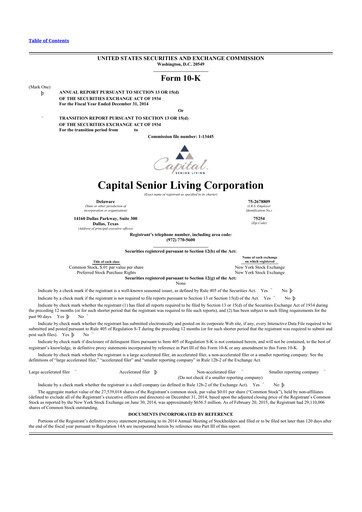 Vorschaubild Sonida Senior Living 10-K Jahresbericht 2014