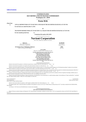 Thumbnail Navient 10-K Annual Report 2014