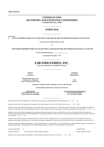 Thumbnail LSB Industries 10-K Annual Report 2014