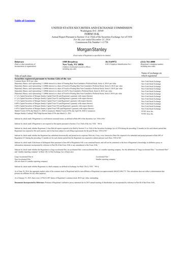 Thumbnail Morgan Stanley 10-K Annual Report 2014