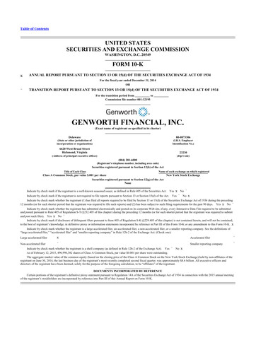 Thumbnail Genworth Financial
 10-K Annual Report 2014